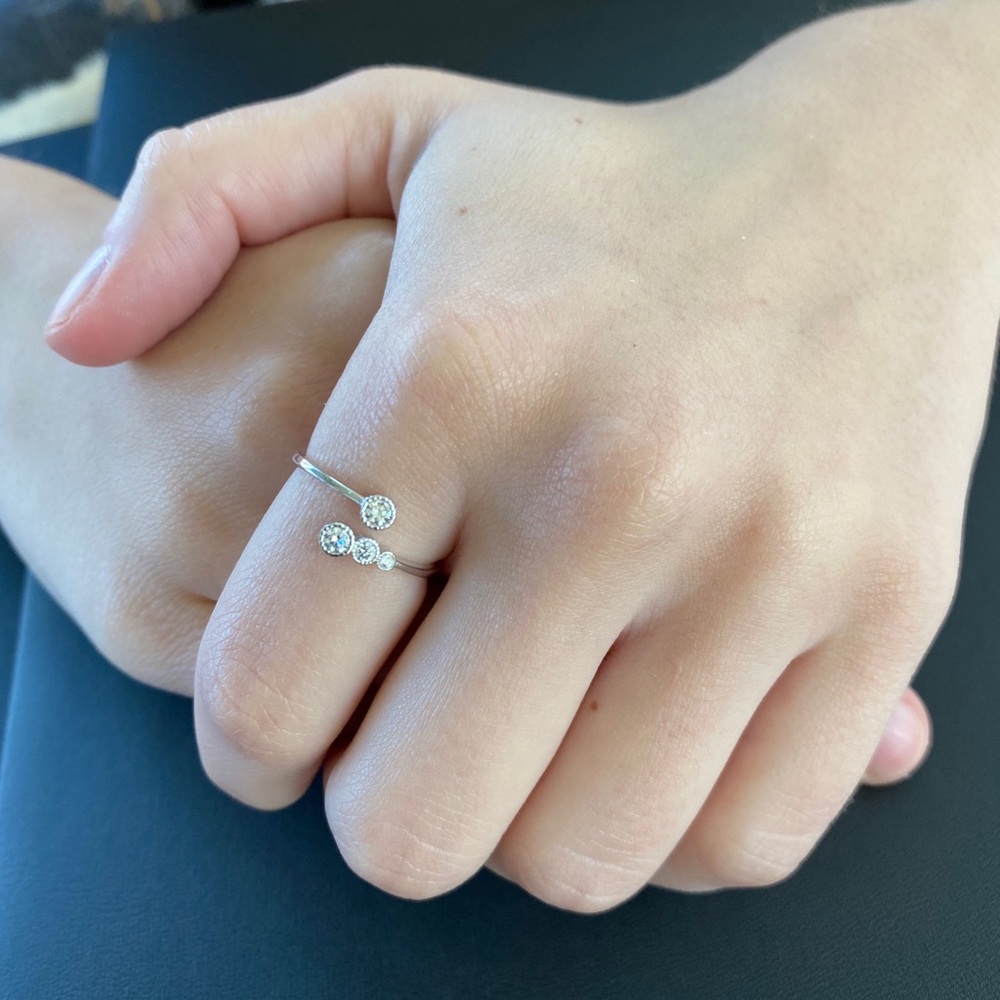 Sale $12! Sterling Silver Adjustable Cz Ring - Picture 16 of 16